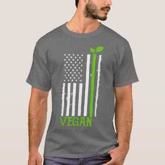 Vegan American Flag Veganism Plant Organic Based D T-Shirt