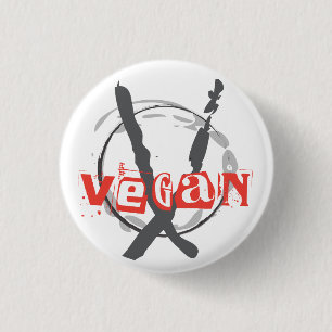 Vegan Anarchist 1 Inch Round Button
