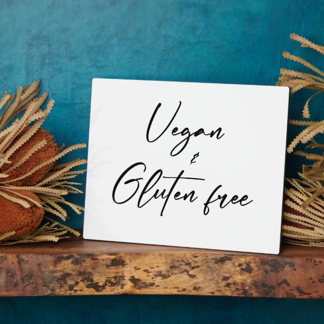 Vegan and Gluten Free Tabletop Plaque with Easel (Side)