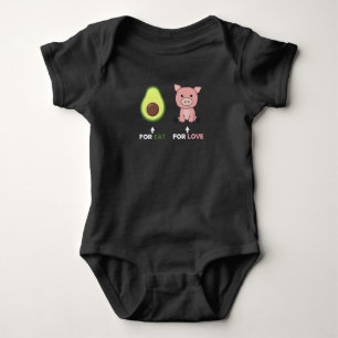 Vegan Animal Lover Eat Avocado Pigs Love Baby Bodysuit
