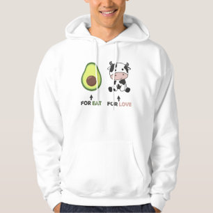 Vegan Animal Lover Vegan Avocado Food Cows Love Hoodie