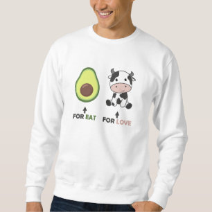 Vegan Animal Lover Vegan Avocado Food Cows Love Sweatshirt