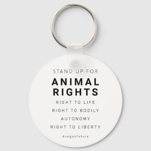Vegan Animal Rights Minimal Typography  Keychain