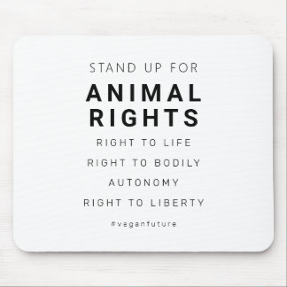 Vegan Animal Rights Minimal Typography Mouse Pad