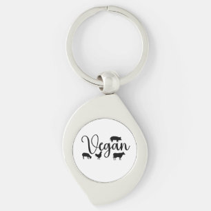 Vegan animals keychain
