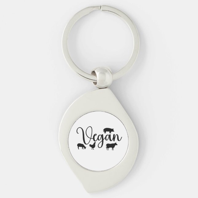 Vegan animals keychain (Front)