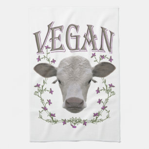 Vegan animals want to live kitchen towel