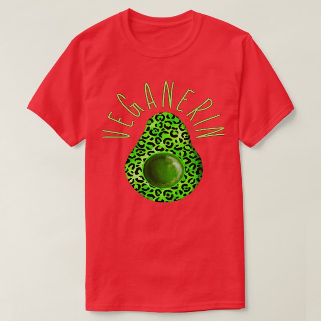 Vegan Avocado Art LEOPARD PATTERN T-Shirt (Design Front)