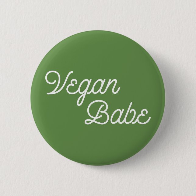 Vegan Babe 2 Inch Round Button (Front)