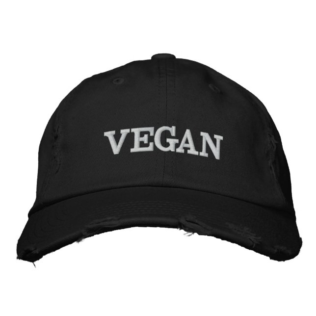 Vegan Baseball Cap (Black) (Front)