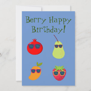 Vegan Berry Carte de voeux d'anniversaire