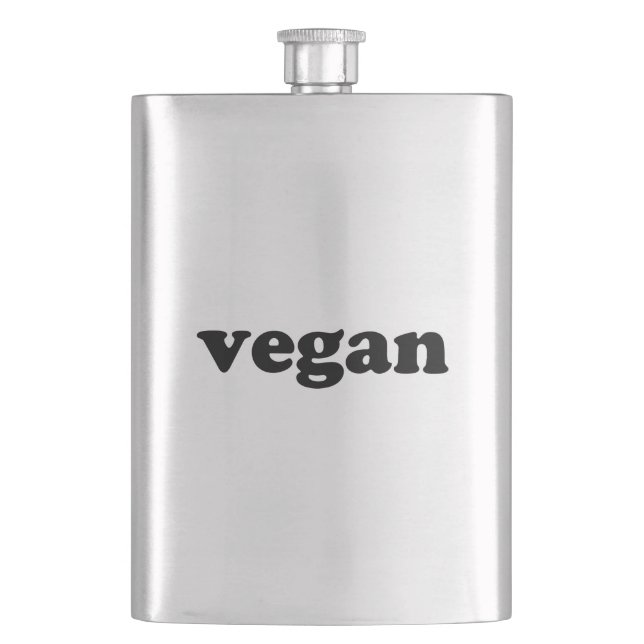"vegan" black letters hip flask (Front)