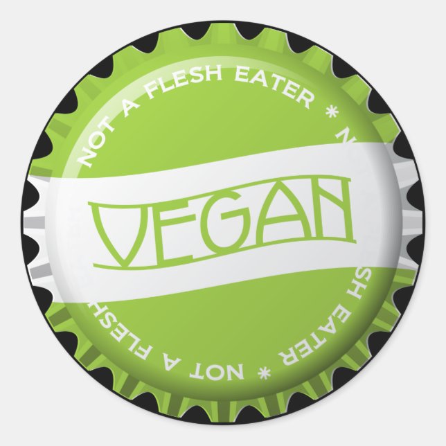 Vegan Bottlecap Classic Round Sticker (Front)