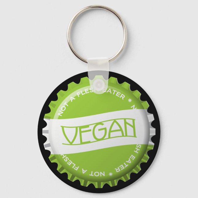 Vegan Bottlecap Keychain (Front)