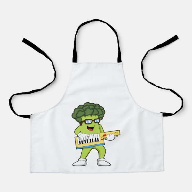 Vegan Broccoli at Music with Guitar Apron (Front)