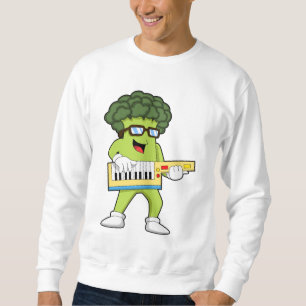 Vegan Broccoli at Music with Guitar Sweatshirt