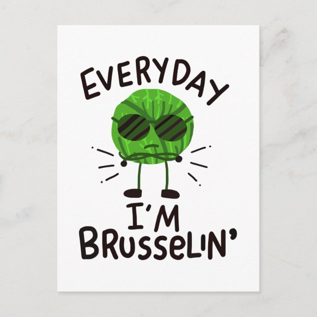 Vegan Brussels Sprouts Postcard (Front)