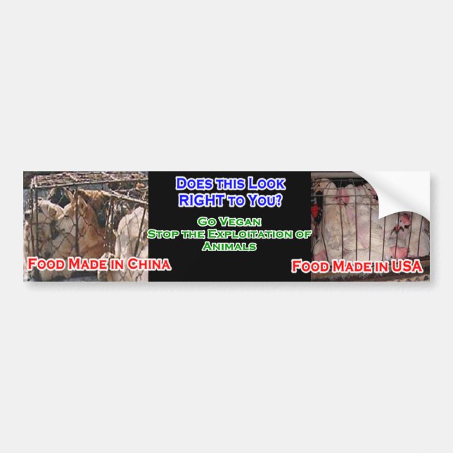 vegan bumper sticker factory farming (Front)