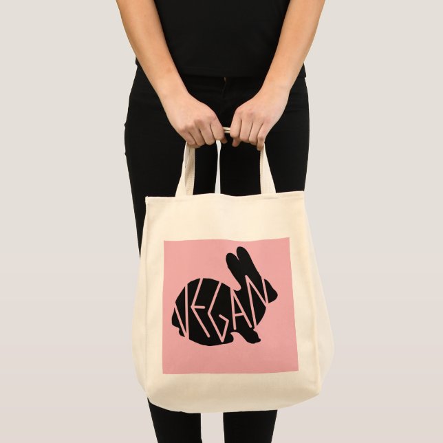 Vegan Bunny Grocery tote Bag (Front (Product))