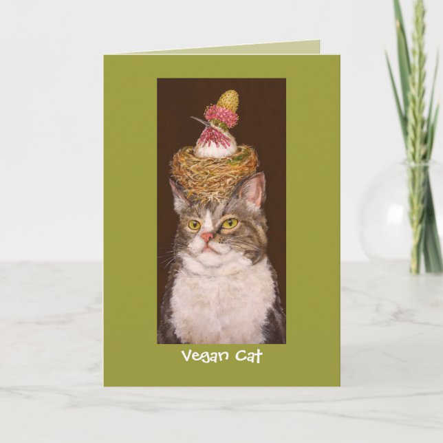 Vegan Cat card (Front)
