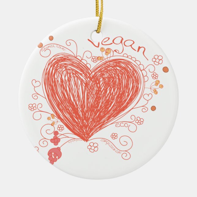 Vegan Ceramic Ornament (Front)