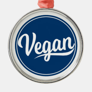 Vegan Circle Metal Ornament