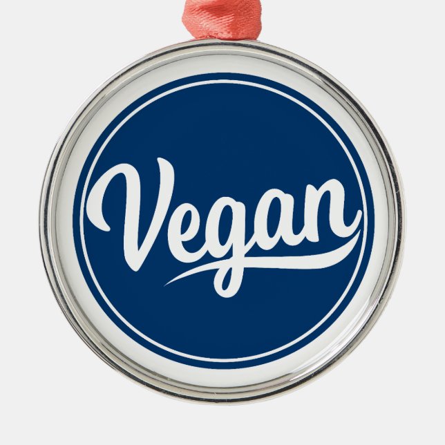 Vegan Circle Metal Ornament (Front)