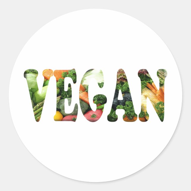 Vegan Classic Round Sticker (Front)
