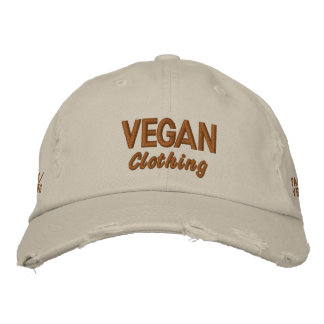 VEGAN Clothing Distressed Embroidered Hat