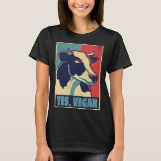 Vegan  Cow Sweet Vegetarian Vegetables Retro T-Shirt