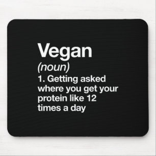 Vegan Definition Funny Sports Workout Gym Mouse Pad