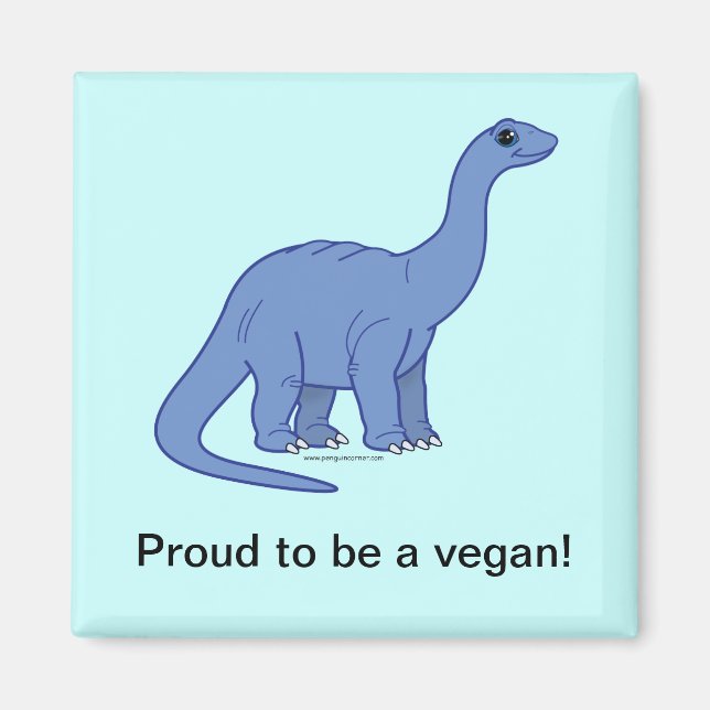 Vegan Dinosaur Magnet (Front)