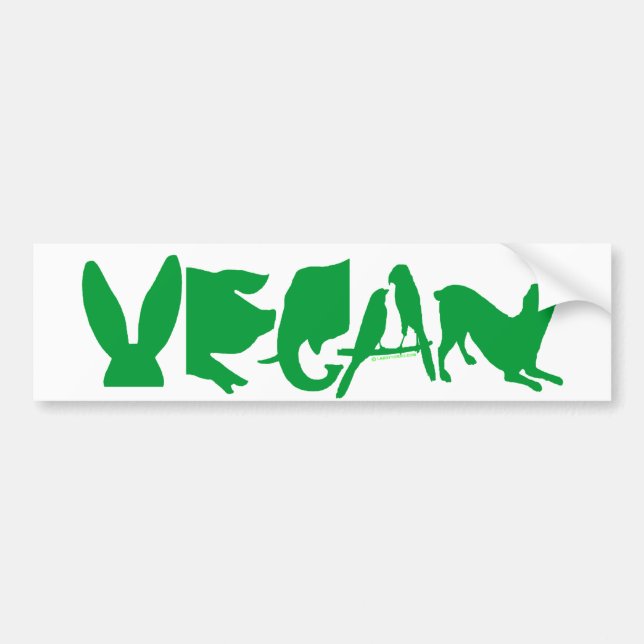 VEGAN DK GREEN BUMPER STICKER (Front)