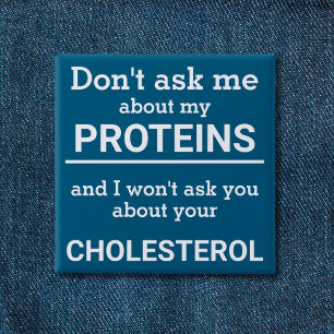 Vegan - don't ask me about my protein fun 2 inch square button