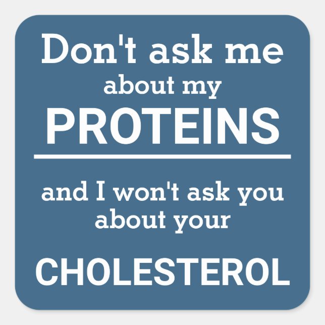 Vegan - don't ask me about my protein fun square sticker (Front)