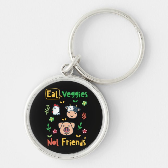 Vegan - Eat Veggies Vegan Keychain (Front)