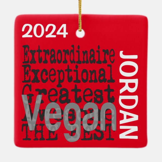 Vegan Extraordinaire CUSTOM Ceramic Ornament (Back)