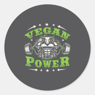 Vegan Fitness Workout I'm Vegan Wer Classic Round Sticker