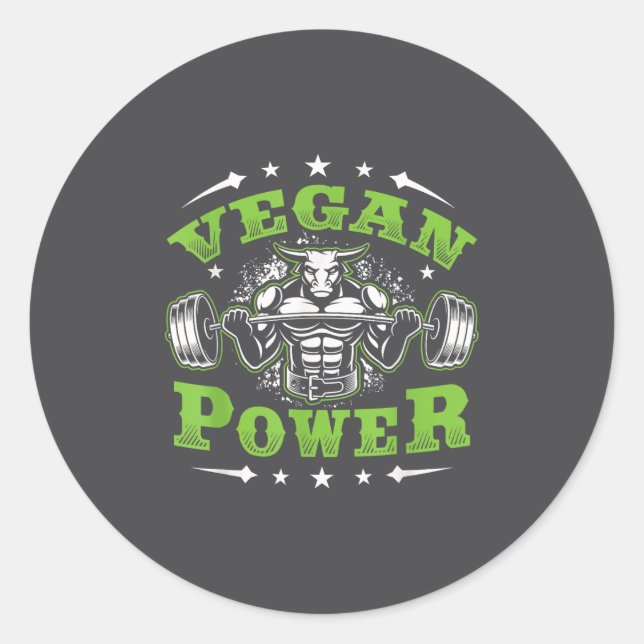 Vegan Fitness Workout I'm Vegan Wer  Classic Round Sticker (Front)