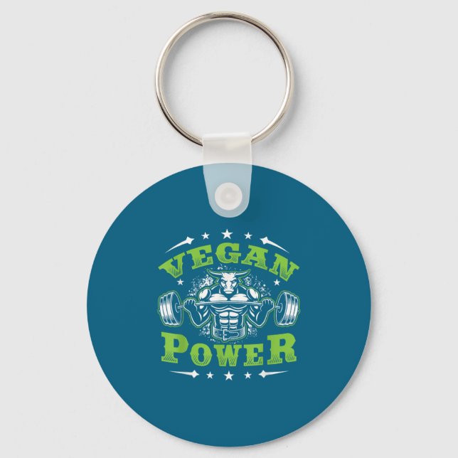 Vegan Fitness Workout I'm Vegan Wer  Keychain (Front)