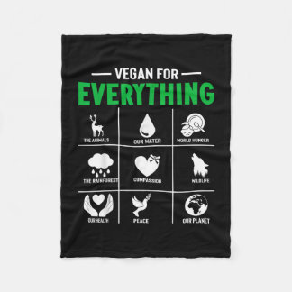 Vegan for everything - vegan vegetarian fleece blanket