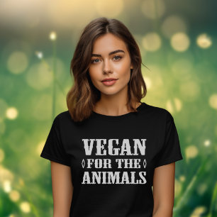 Vegan For The Animals Black and White (unisex)  T-Shirt