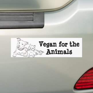 Vegan for the Animals Bumper Sticker