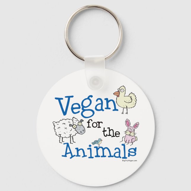 Vegan for the Animals Keychain (Front)