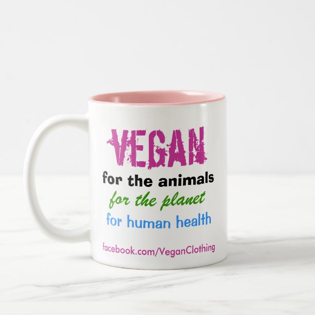 Vegan for the animals Two-Tone coffee mug (Left)