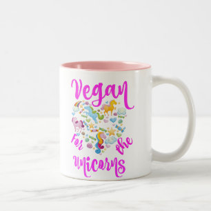 VEGAN for the unicorns Two-Tone Coffee Mug