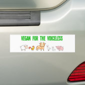 Vegan for the voiceless cute animals bumper sticker (On Car)