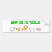 Vegan for the voiceless cute animals bumper sticker (Front)