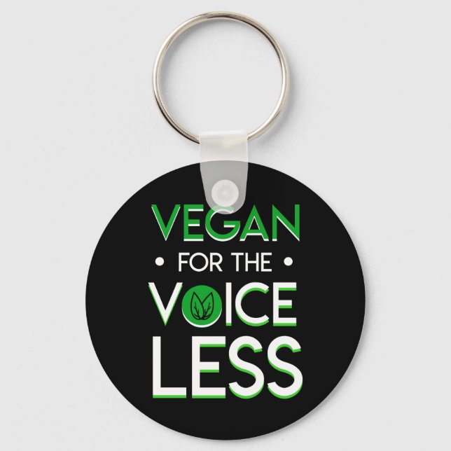 Vegan For The Voiceless Vegetarian Gifts Keychain (Front)
