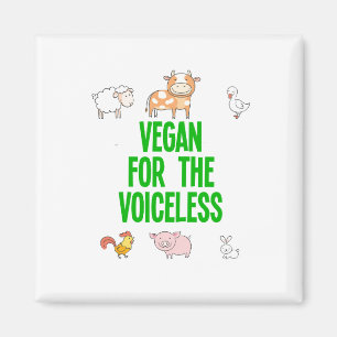 Vegan for the voiceless white with funny animals magnet